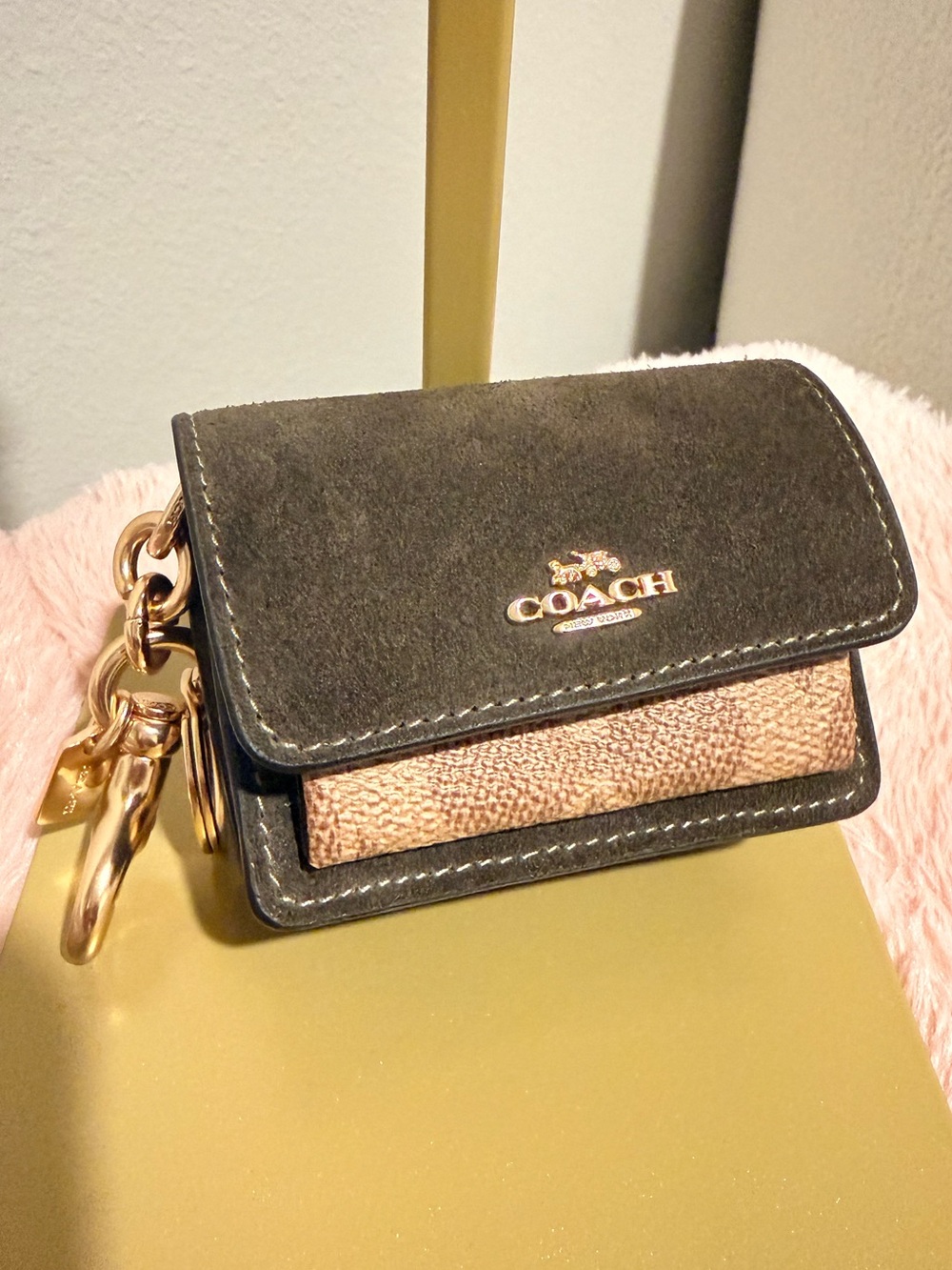 COACH Green Suede Bag Charm
